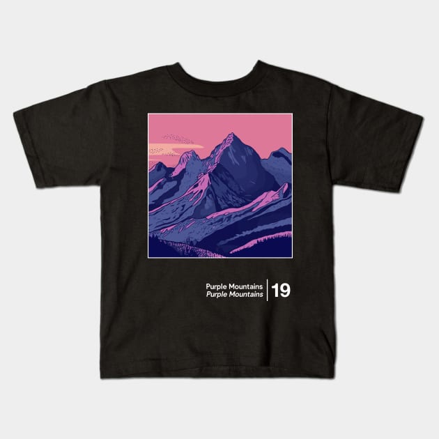 Purple Mountains - Minimalist Illustration Artwork Kids T-Shirt by saudade